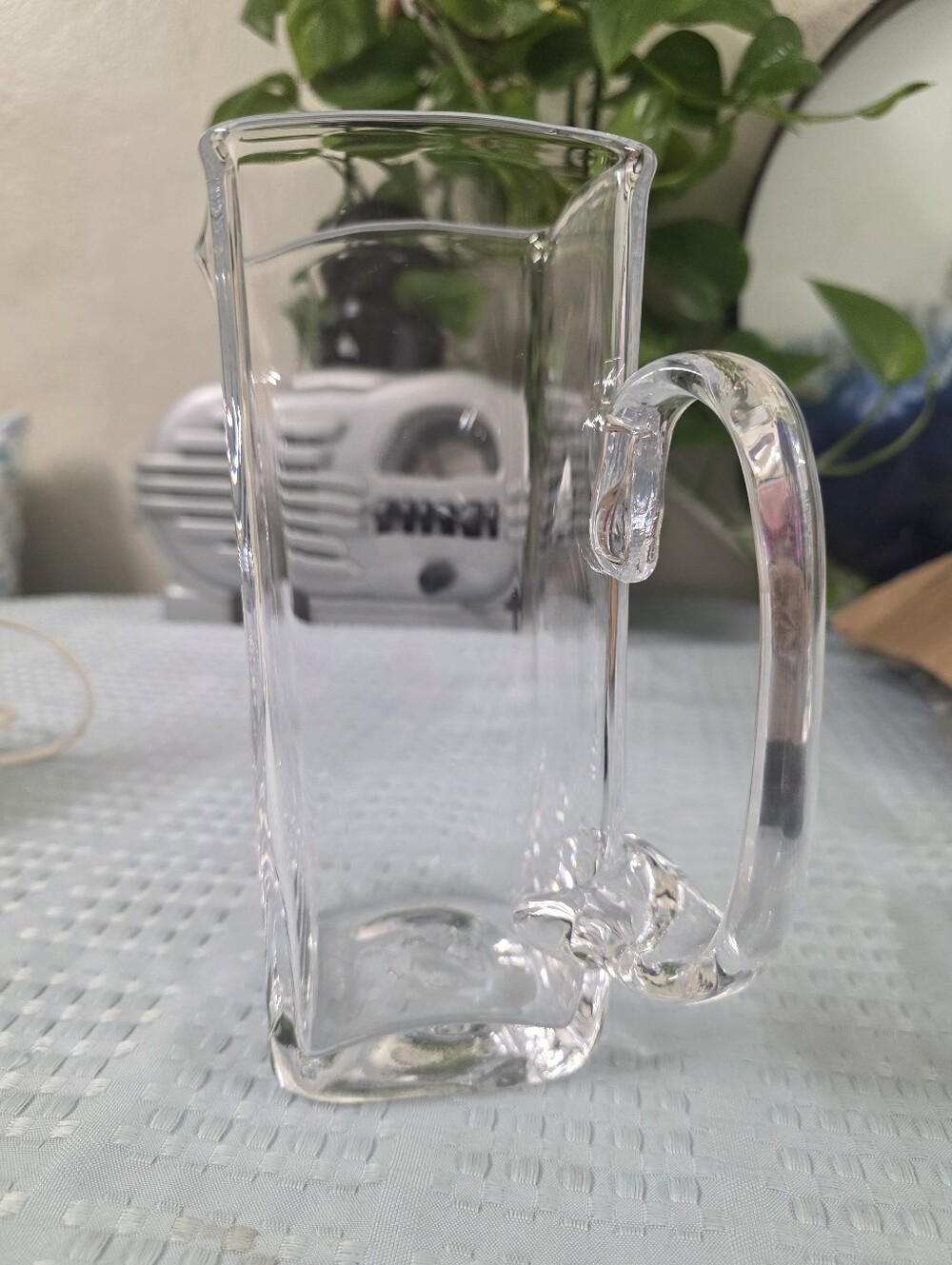 Simon Pearce WOODBURY 7.5  Medium Pitcher Hand Blown Glass Creamer USA Signed